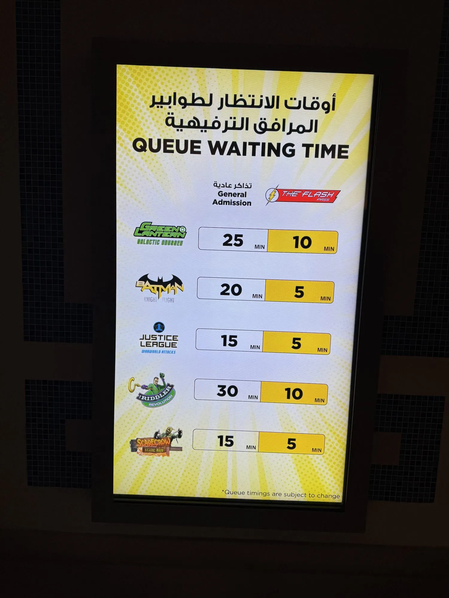 Digitale Wartezeiten-Anzeige im Park