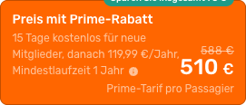 Opodo-Ergebnisliste am 02.07.2026: Prime-Rabatt-Preis mit Kleingedrucktem — 15 Tage kostenlos, danach 119,99 Euro pro Jahr